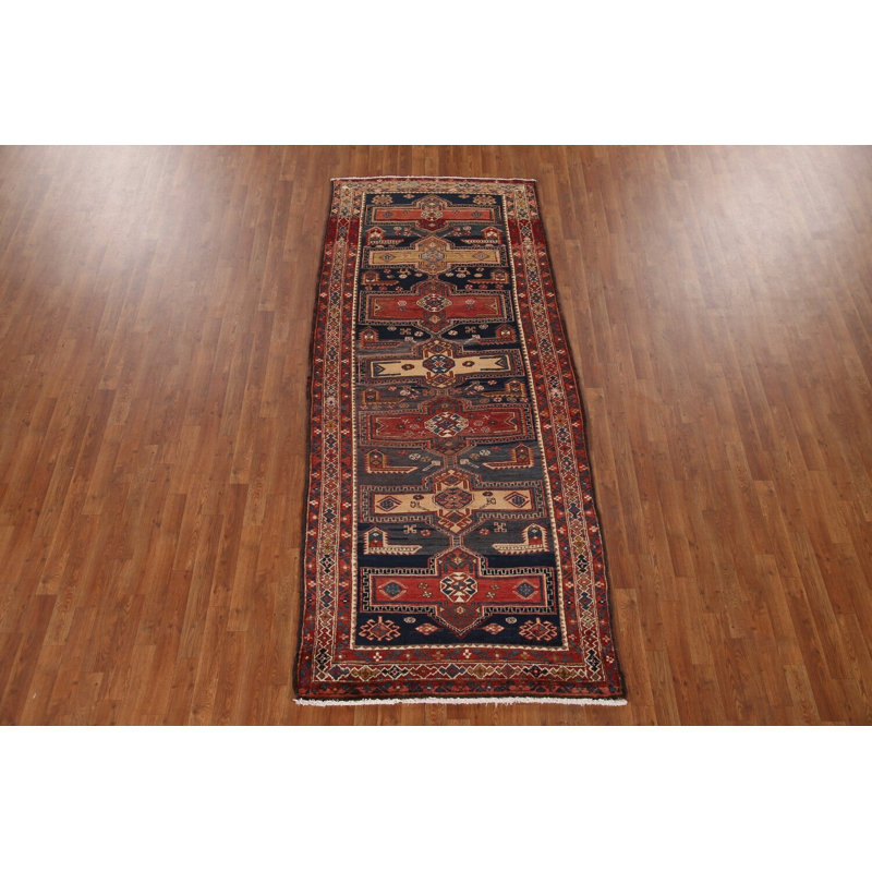 Tapis de couloir bleu marine traditionnel 4 x 10
