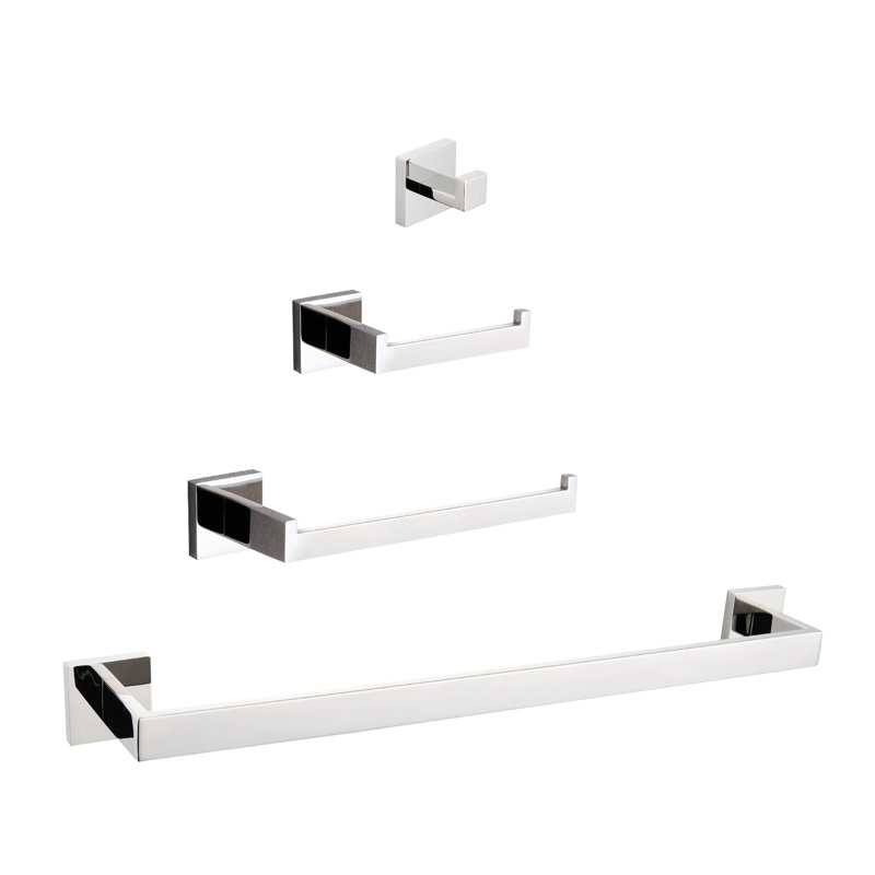 4 assortiments de quincaillerie de salle de bain - qualité 304, rouille - garantie. Des applications polyvalentes. Design moderne, grattoir. Facile à installer avec de l'acier inclus, longévité. Pour plusieurs pièces. Attrait, Tarnish.