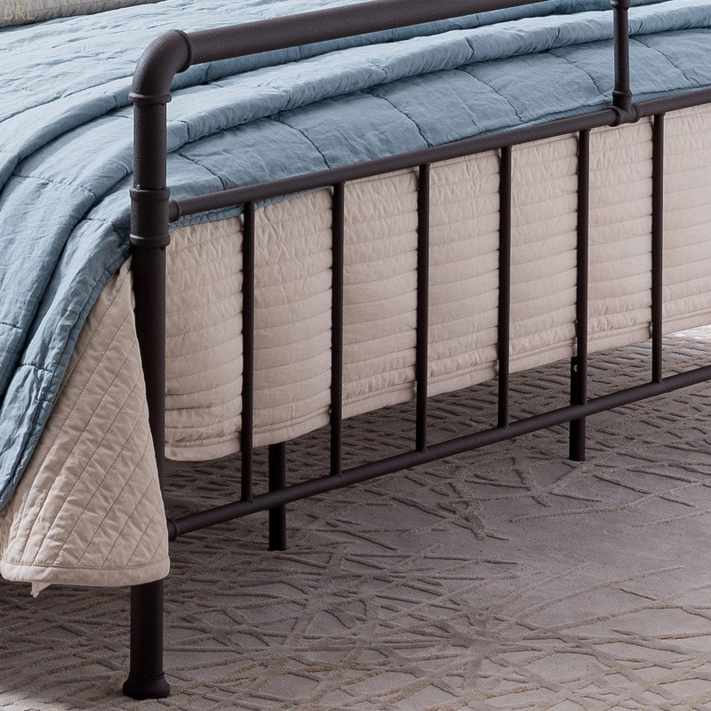 METAL BED WITH HEADBOARD, Queen, Copper