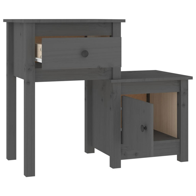 Bedside Cabinet 79,5x38x65,5 cm Solid Wood Pine, Individual, Grey