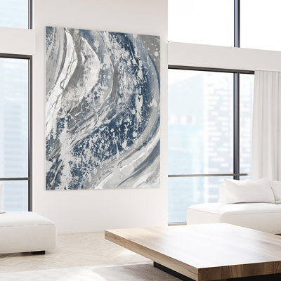 «Blue Wave», reproduction d'art sur toile géante de 72 po x 54 po