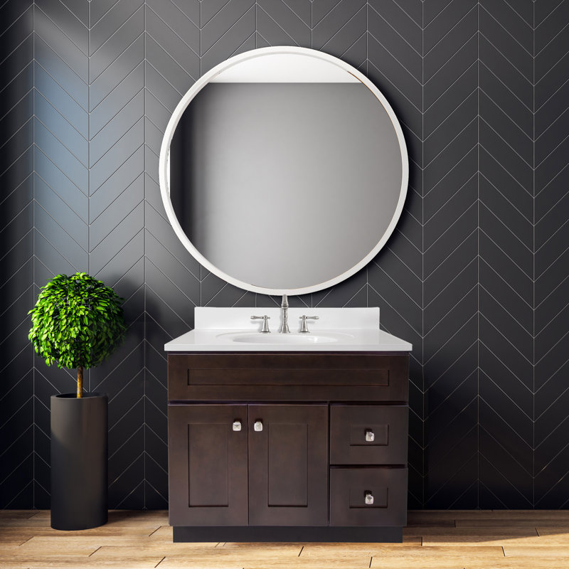 Ensemble de meuble-lavabo en bois massif de 37 po avec plateau unique Brookings, gris Sherwin Williams® - Design House, 216275