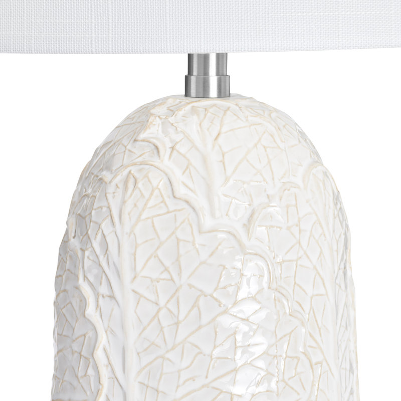 27" Metal Table Lamp With White Shade