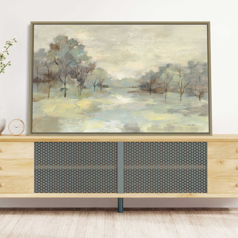 Paysage scénique - Peinture, L 33,5 po x H 21,5 po, Encadrement brun