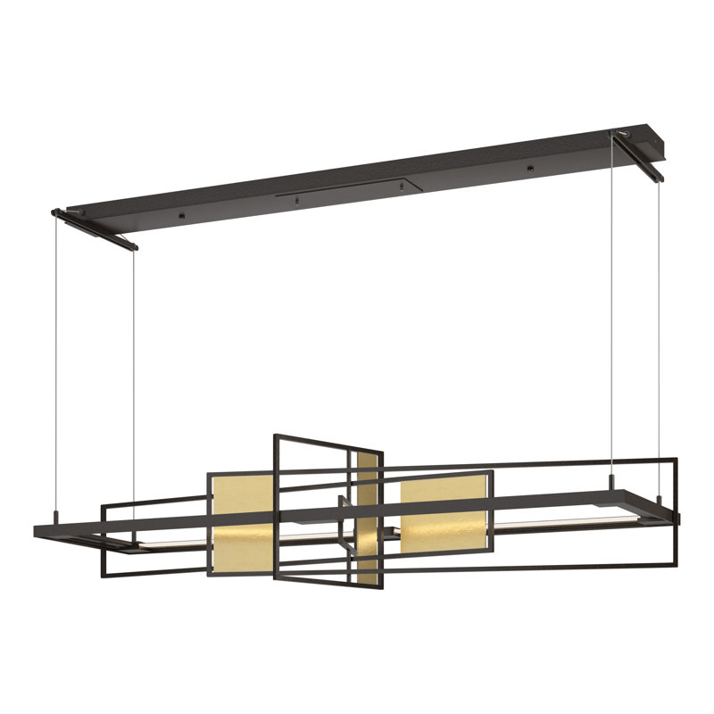 Luminaire suspendu linéaire à DEL Four Seasons, Bronze huilé, Platine rétro