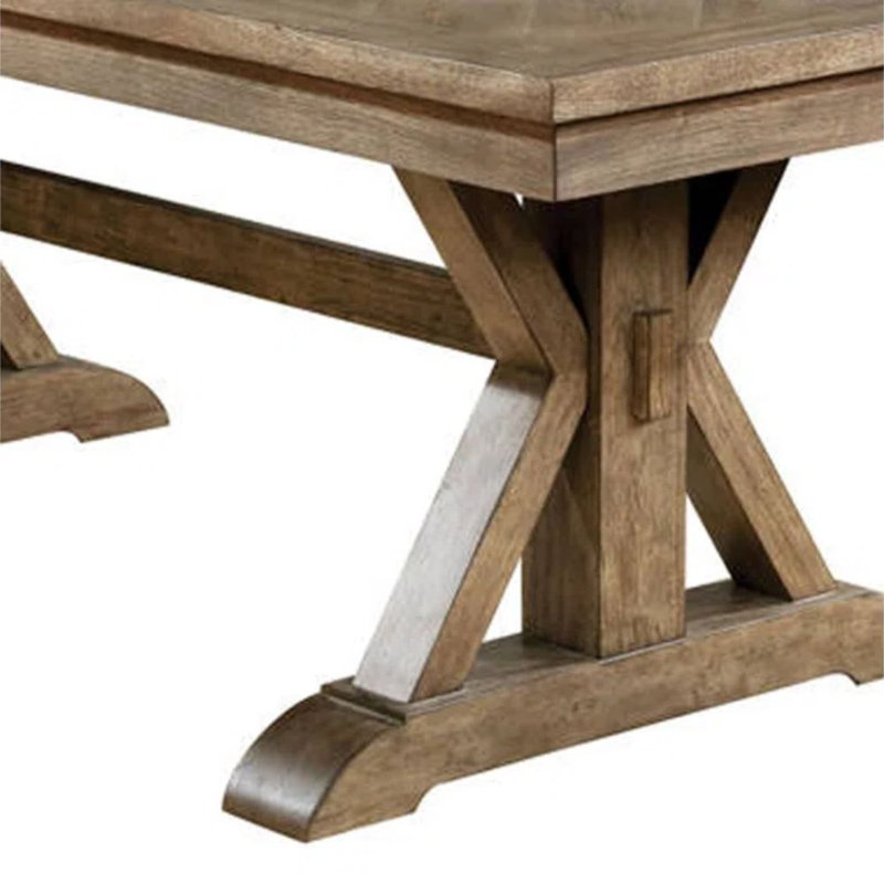 Heather Light Oak Trestle Base Dining Table Seats 8
