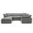   Cloud-Inspired 132" 5 Piece Oversized Deep Lounge Slipcovered Modular Corner Sectional with Reversible Chaise Ottoman | Performance Fabric Washable Water-Resistant Stain-Proof | Deep-Seating Down-Filled Couch | Plush Cushions, Modern Design-1771322404