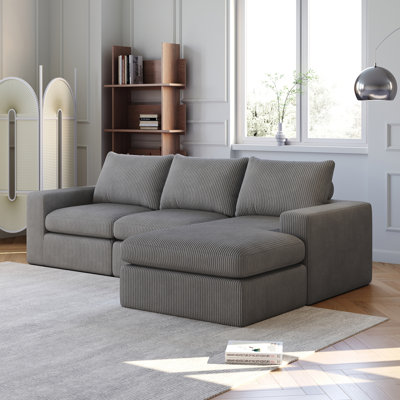 Canapé modulaire rembourré en L