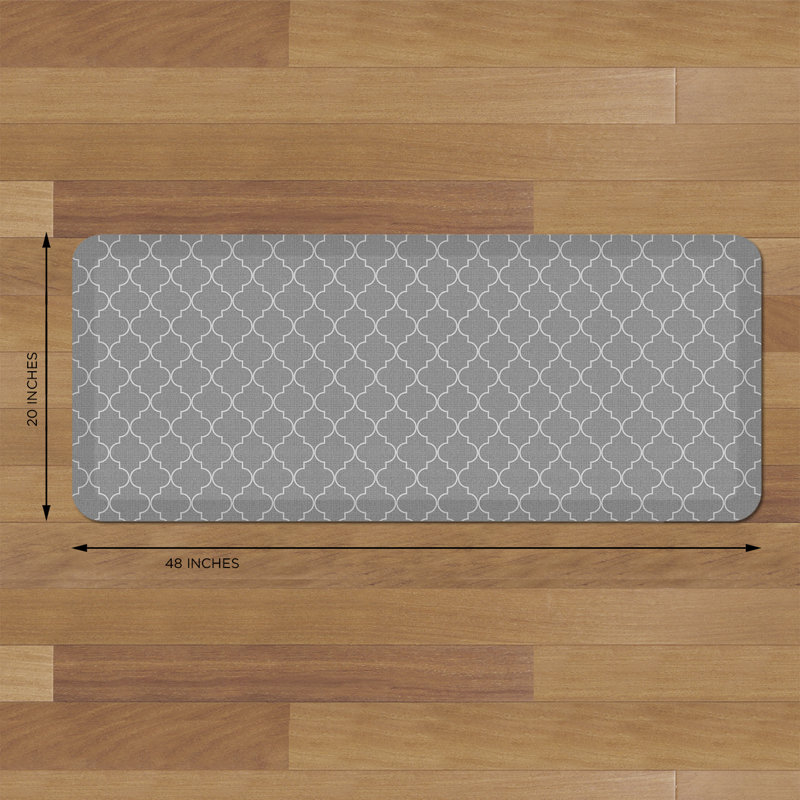 Anti-Fatigue Mat, Gray, Rectangle 1'8" x 4'