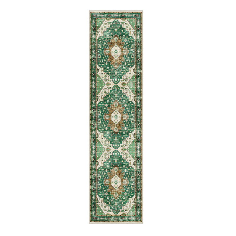Elaine Machine Washable Oriental Area Rug for Living Room with Non-Slip Backing, Runner 2' x 8'