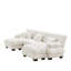 Canapé 3 places à assise profonde en forme de U avec 2 repose-pieds pour une combinaison flexible et un soutien confortable-960183369