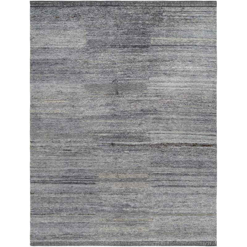 Herat Hand Knotted Wool Area Rug in Gray, Rectangle 8' x 10'