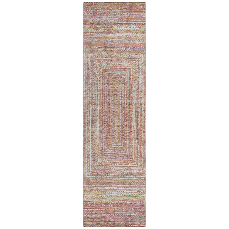 Machine Washable Indoor/Outdoor Xhevrie Paprika Rug