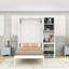 Lit escamotable avec bibliothèque rotative, bureau, armoire et rangement-102647181