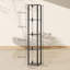 HOMCOM LED Floor Lamp with Shelves Dimmable Foot Switch Black