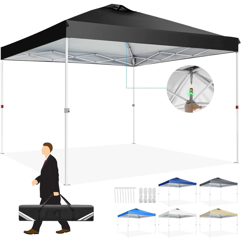 3 x 3m Waterproof Stable Winterproof Folding Gazebo, Black