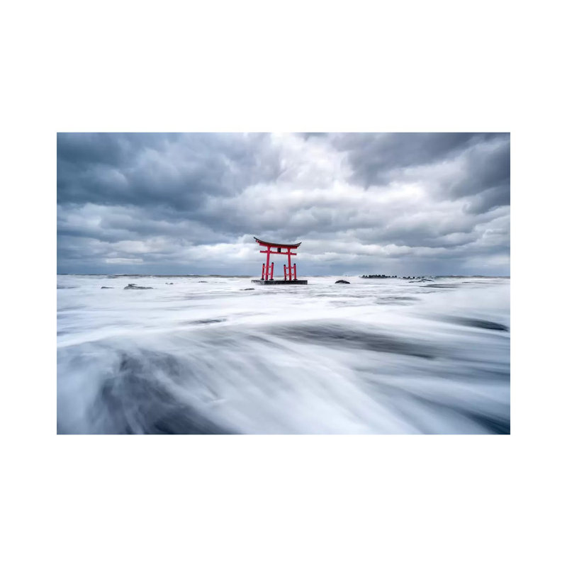 Red Torii Gate In The Sea by Jan Becke - Wrapped Canvas Print, 45.72cm H x 66.04cm W x 1.905cm D