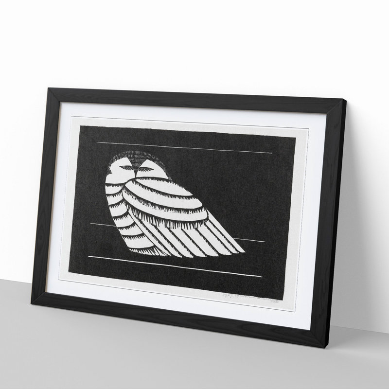 Snowy Owl by Samuel De Mesquita - Picture Frame Painting, Black Framed, 48cm H x 65cm W x 2cm D