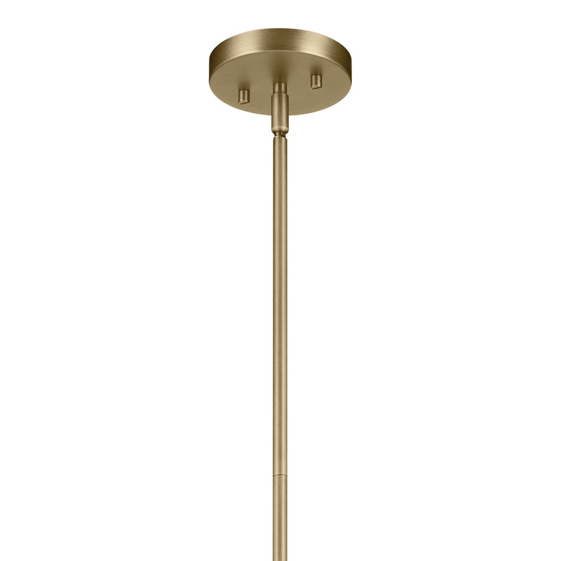 14" 1-Light Globe Pendant, Natural Brass