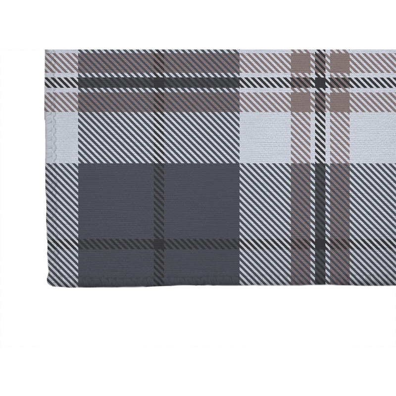 Tapis d'extérieur antidérapant Tartan Block, Tapis de couloir 2 pi 6 po x 8 pi