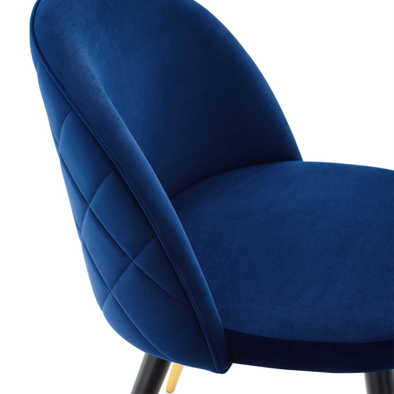 Cordial Performance Velvet Dining Chairs - Set of 2, Navy Velvet 