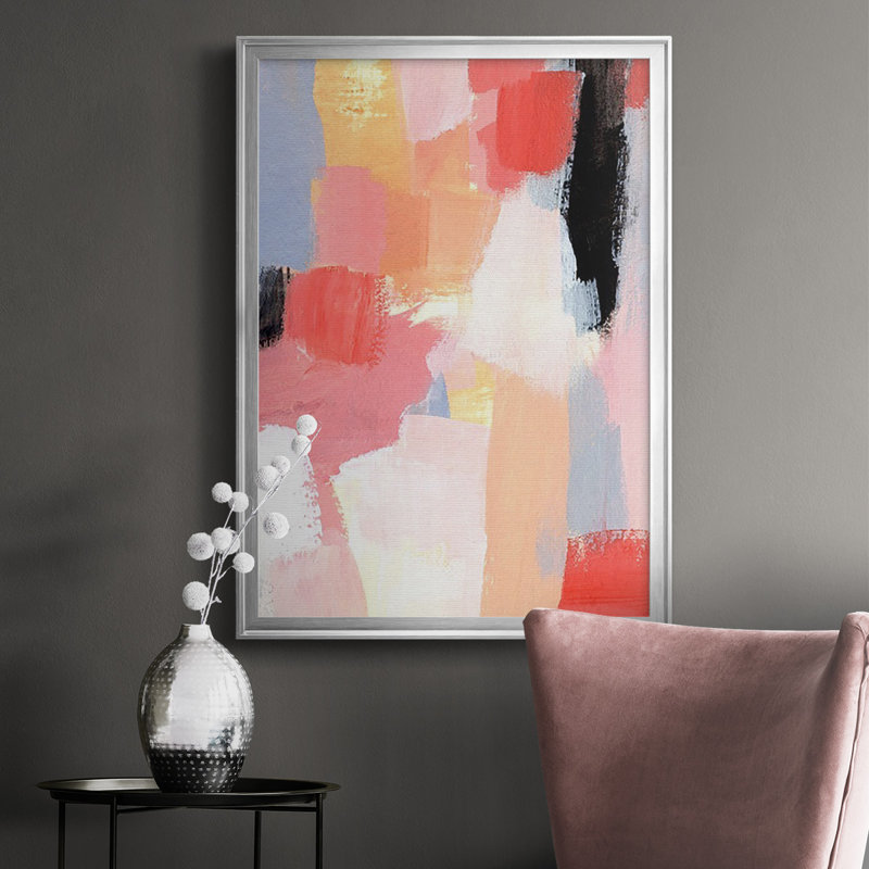Durwyn Aérien Écarlate I, reproduction d'art sur toile, H 42,5 po x l 30,5 po, Papier avec cadre noir, Pas de tapis