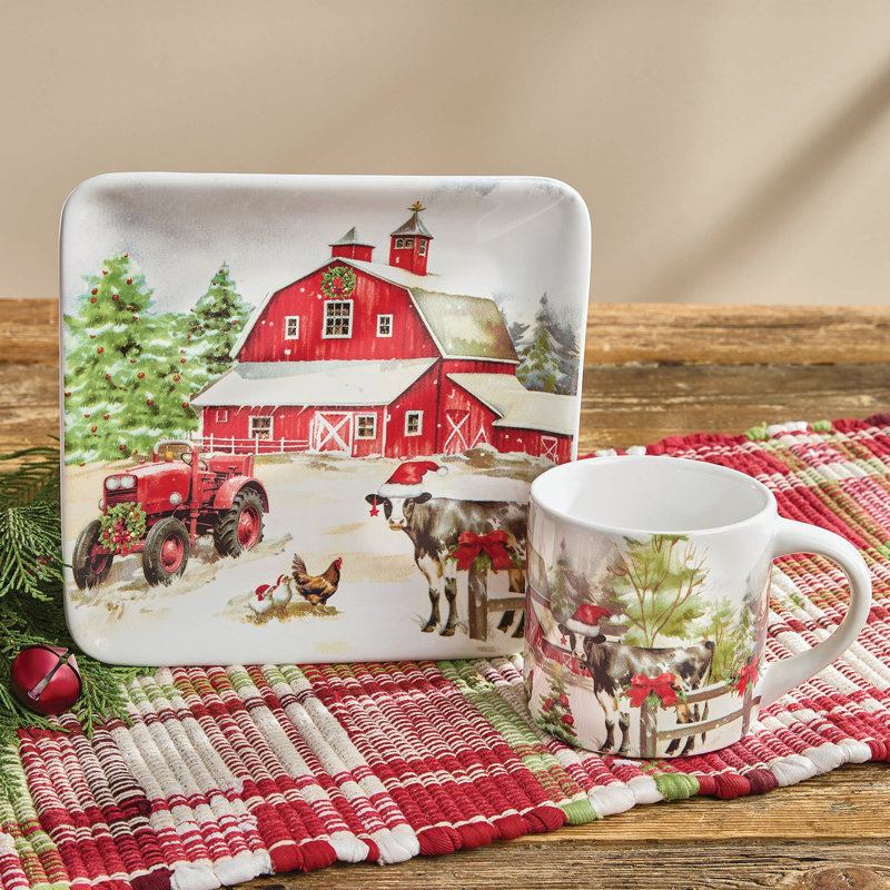 Ensemble de 4 assiettes à dessert Park Designs Christmas At The Farm