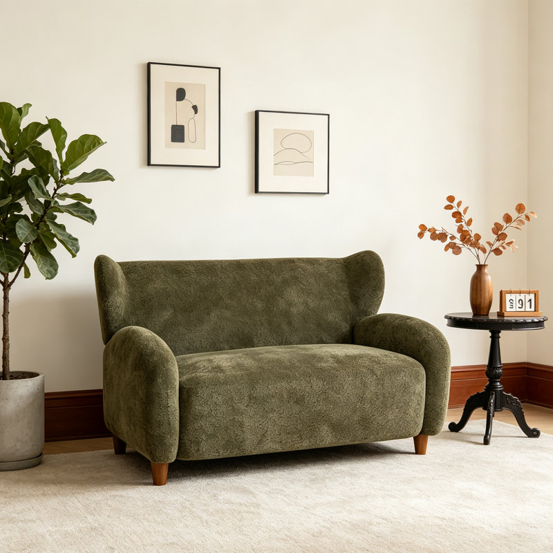Canapé 58 po Mid-Century, Olive Green