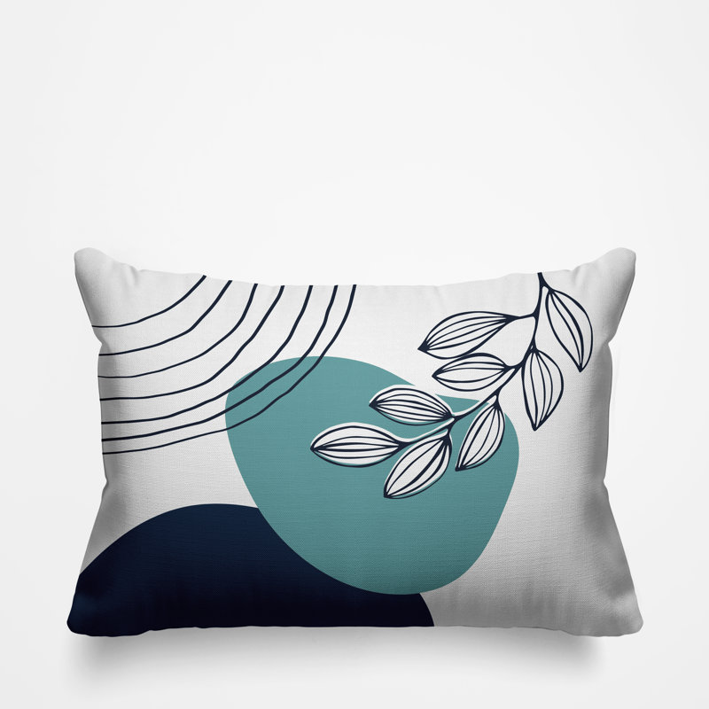 Coussin intérieur / extérieur Lupita, Ciel / bleu marine