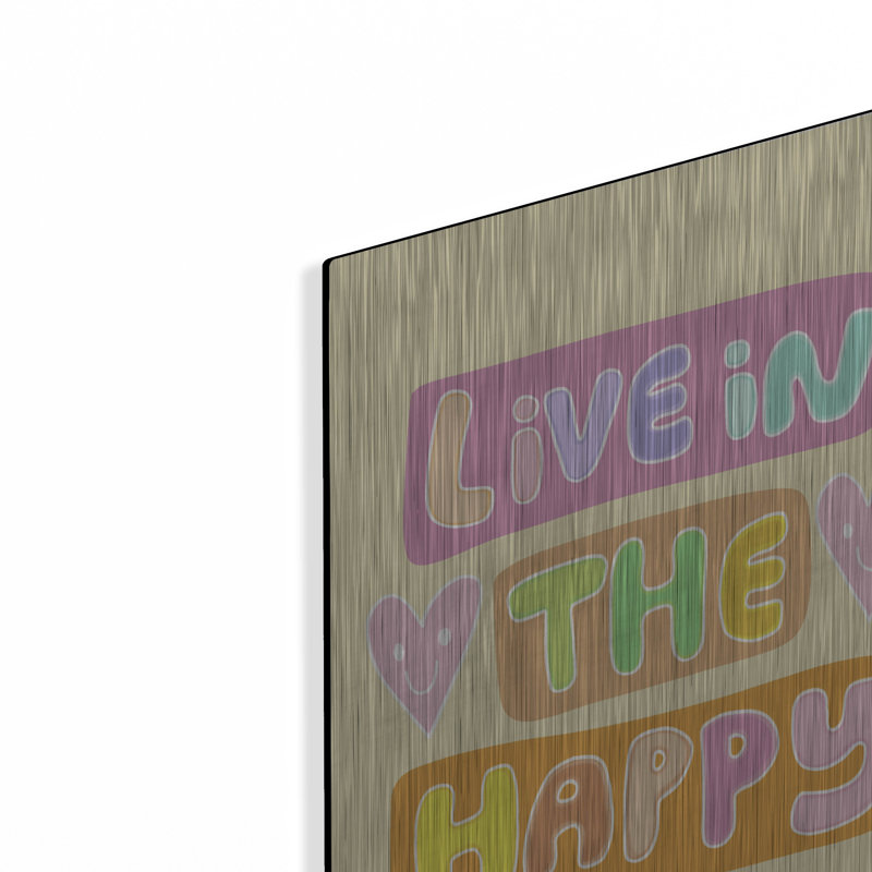  «Live In The Happy» par Club Daydream, art mural en métal, 12 po x 16 po, H 16 po x l 12 po
