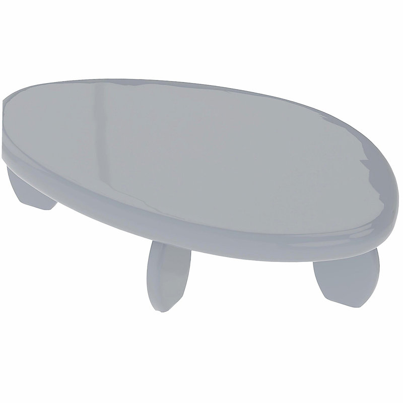Table basse moderne 46 po x 29 po x 12 po - blanc ultrabrillant, Gris