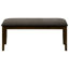 Banc rectangulaire de 44 po de conception transitionnelle avec assise rembourrée en brun et support en bois massif pour un style de vie confortable et élégant