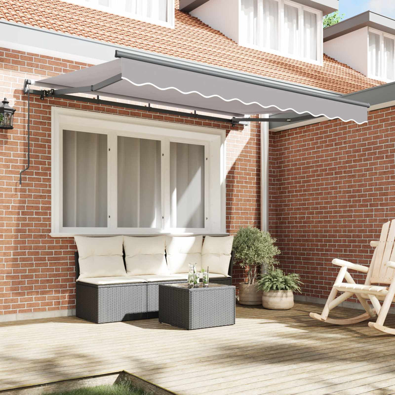 VidaXL Retractable, 250cm W x 200cm D, Light Grey/Black