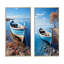 «Blue Boat Serenity», 2 pièces sur toile-2061610837-2061610838
