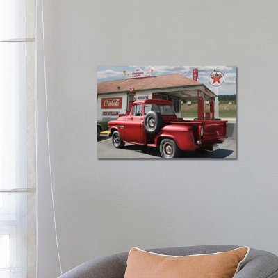 Rest Stop At Cruiser's Café by Lori Deiter - Wrapped Canvas Print