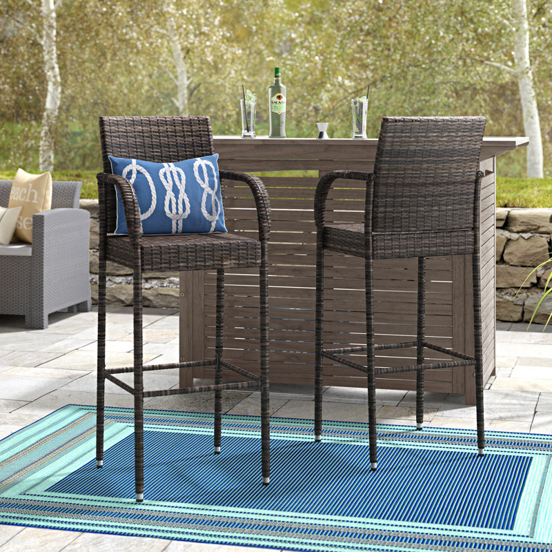 Tabourets de bar 29,5 "avec repose-pieds Dalessio, Brun