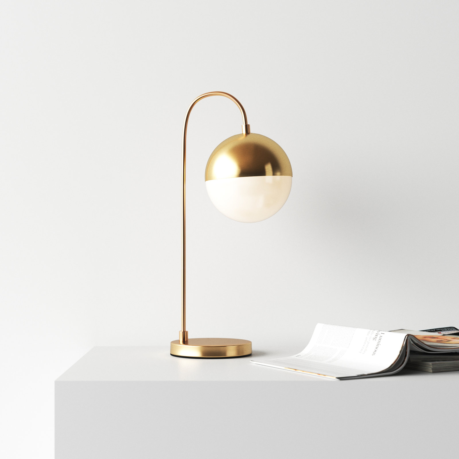 Gareth 20.5" Brass Desk Lamp, Gold