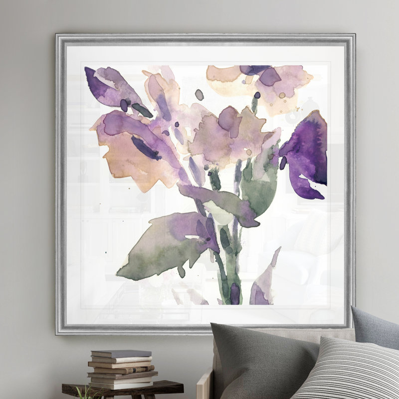 «Garden Blooms II», peinture sur toile, Cadre argenté, H 30,5 po x l 30,5 po x P 1,5 po