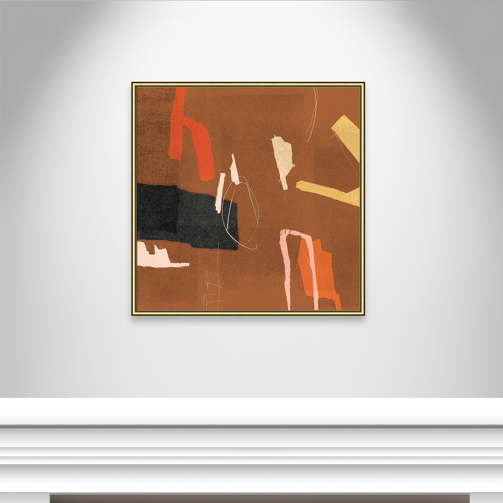 Ira "Ultra I Cinnamon Version" Painting, Gold, 33.25" H x 33.25" W x 0.875" D