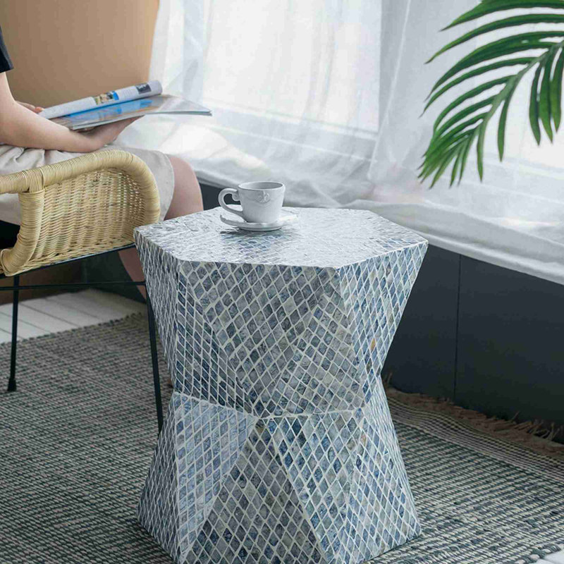Tabouret de jardin bleu effilé Tapered, table d'appoint