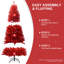 Arbre de Noël en PVC pur rouge avec branches articulées et support en métal stable-902245925