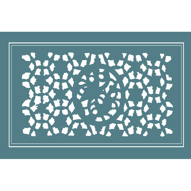 Shoji Screen In Teal II by Vision Studio - Wrapped Canvas Print, 46cm H x 30cm W x 3.8cm D