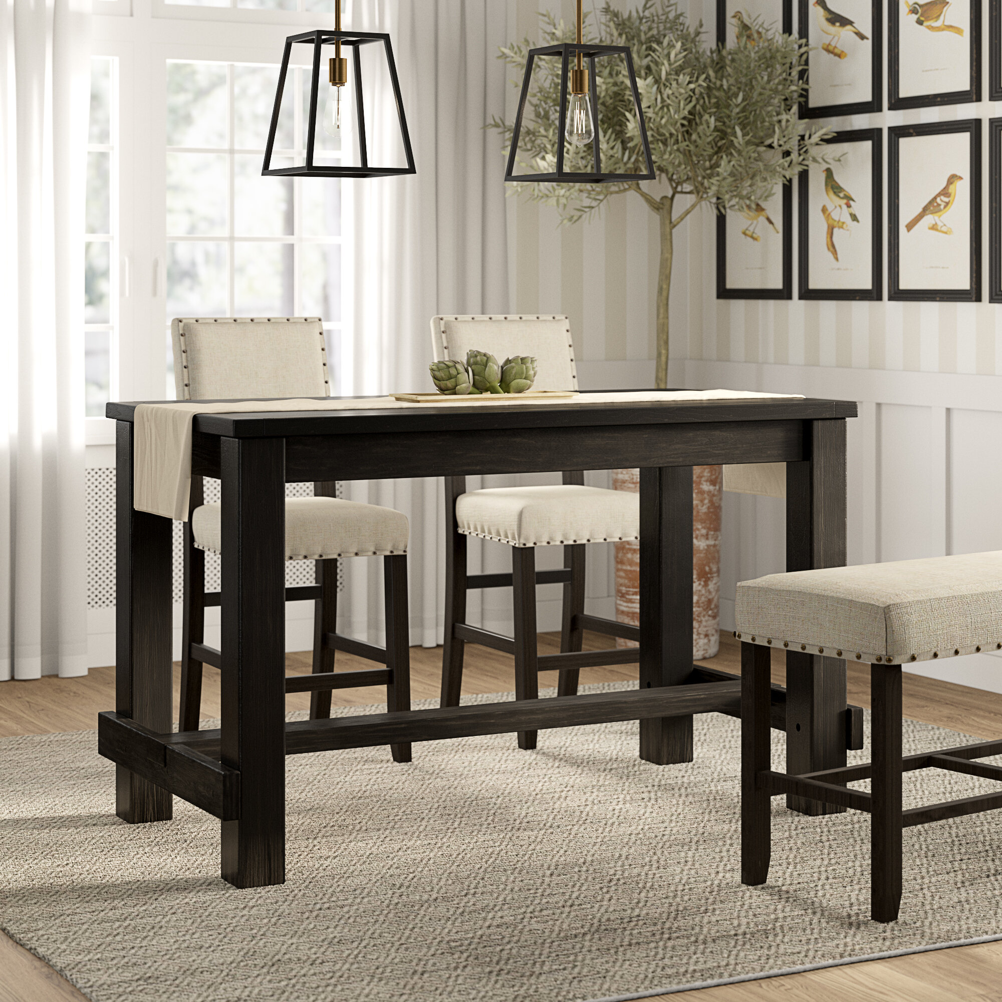 Long counter height online dining table