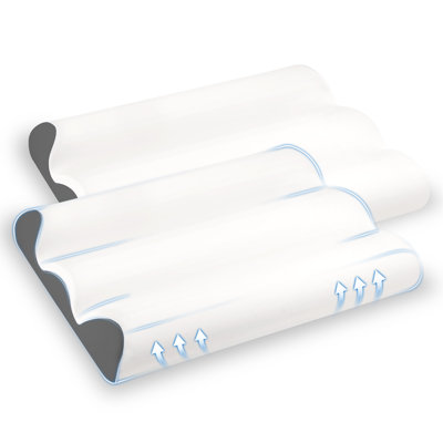 2 Pack Ergonomic Contour Memory Foam Cervical Pillow, Neck Support Pillow for Side and Back Sleepers, Relief for Neck and Shoulder Pain