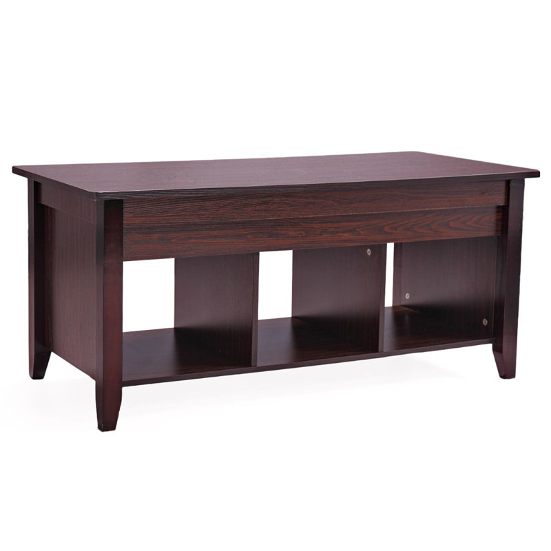 Table basse à 4 pieds avec rangement Lift Top, Espresso