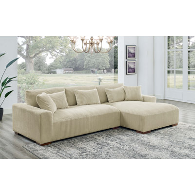 Asyiah 114.5" Wide Microfiber Sofa & Chaise by Wade Logan