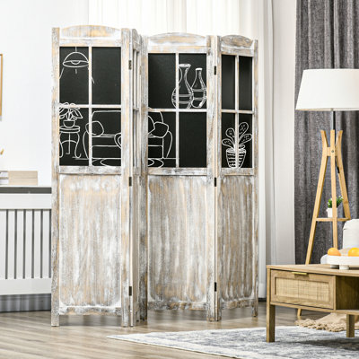 Cloison de séparation de style, paravent à 4 panneaux de 1,70 m de haut avec lattes noires, en bois pliable et portable, pour la maison ou le bureau à domicile.