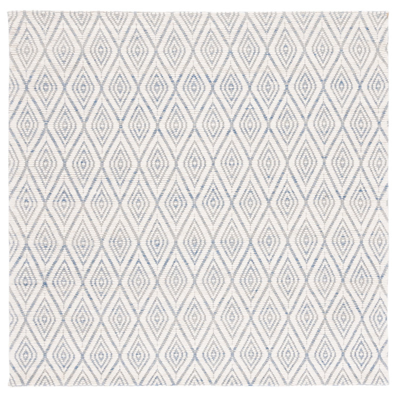 Karaline Hand Woven Wool And Cotton With Latex Geometric Rug, Square 6'