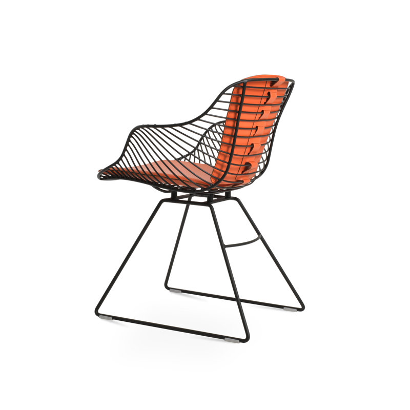 Fauteuil Zebra, Noir, Orange