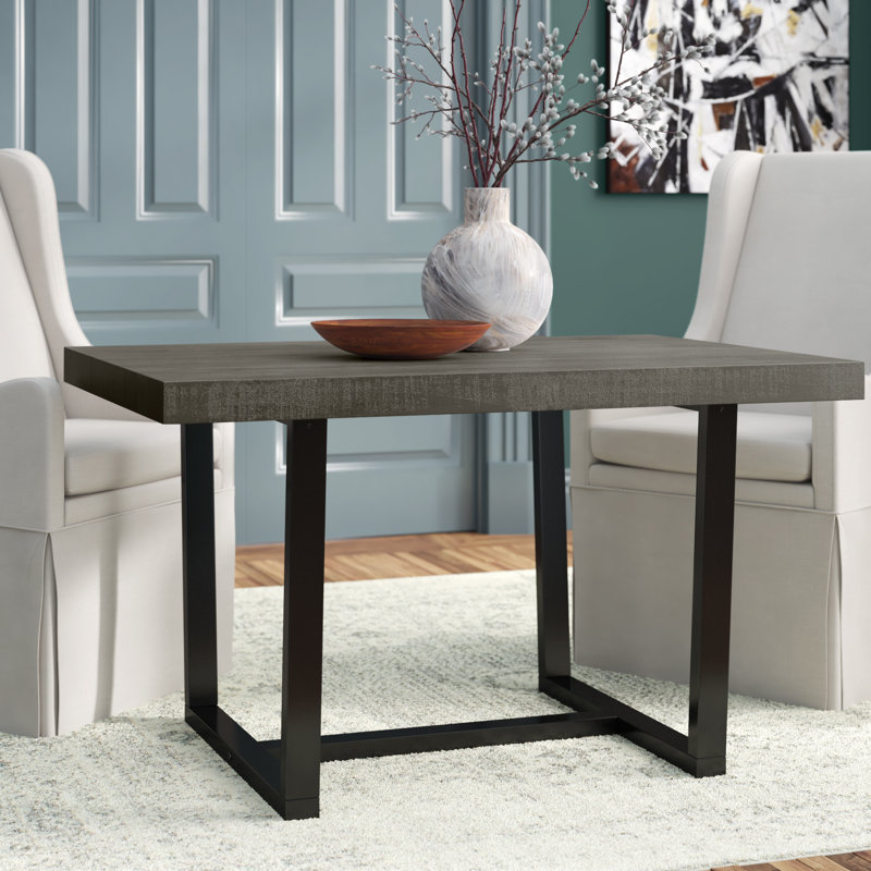 Amarapal Pine Solid Wood Dining Table, Gray, 30.5" H x 52" L x 36" W